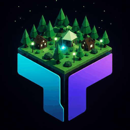 The TERA mark — an isometric land parcel above a teal-and-violet T